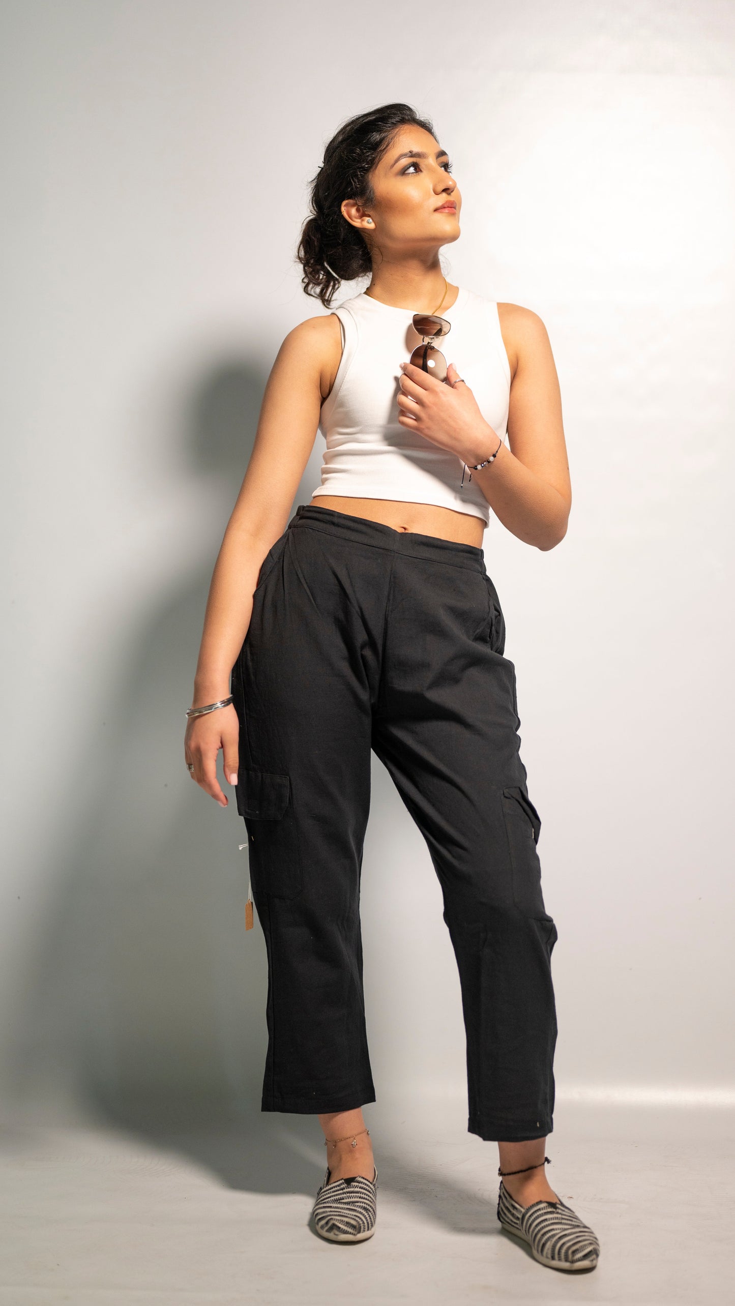 Cotton Black Cargo Pants