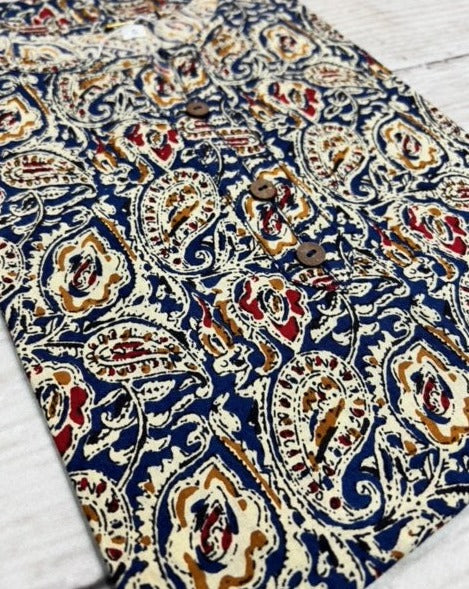 Cotton Multi Coloured Block Print Kurti