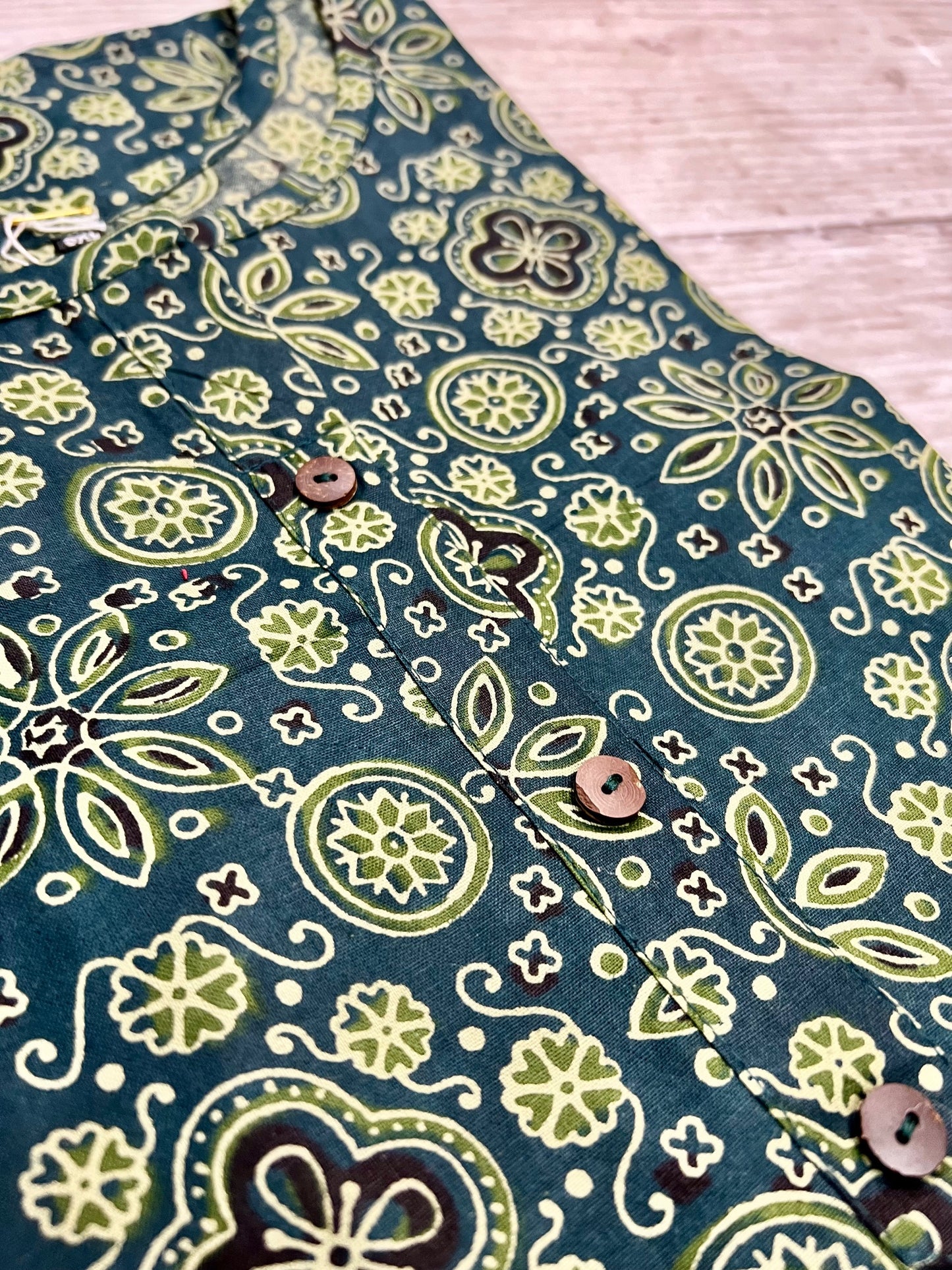 Cotton Green Block Print Kurti