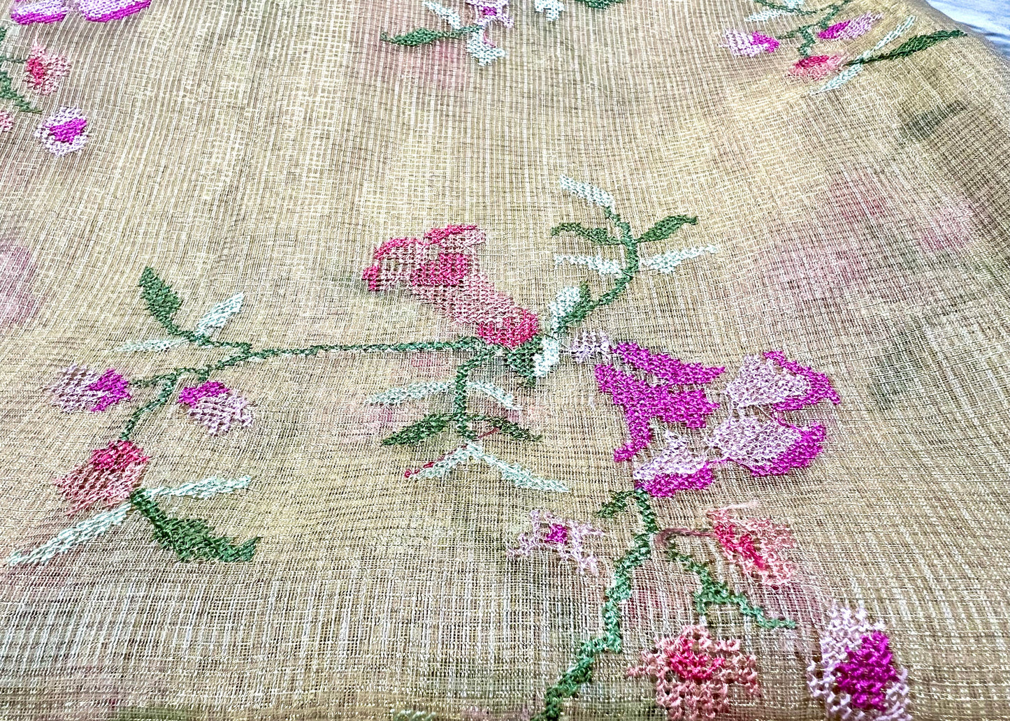 Beige/Gold Embroidery Unstitched Suit