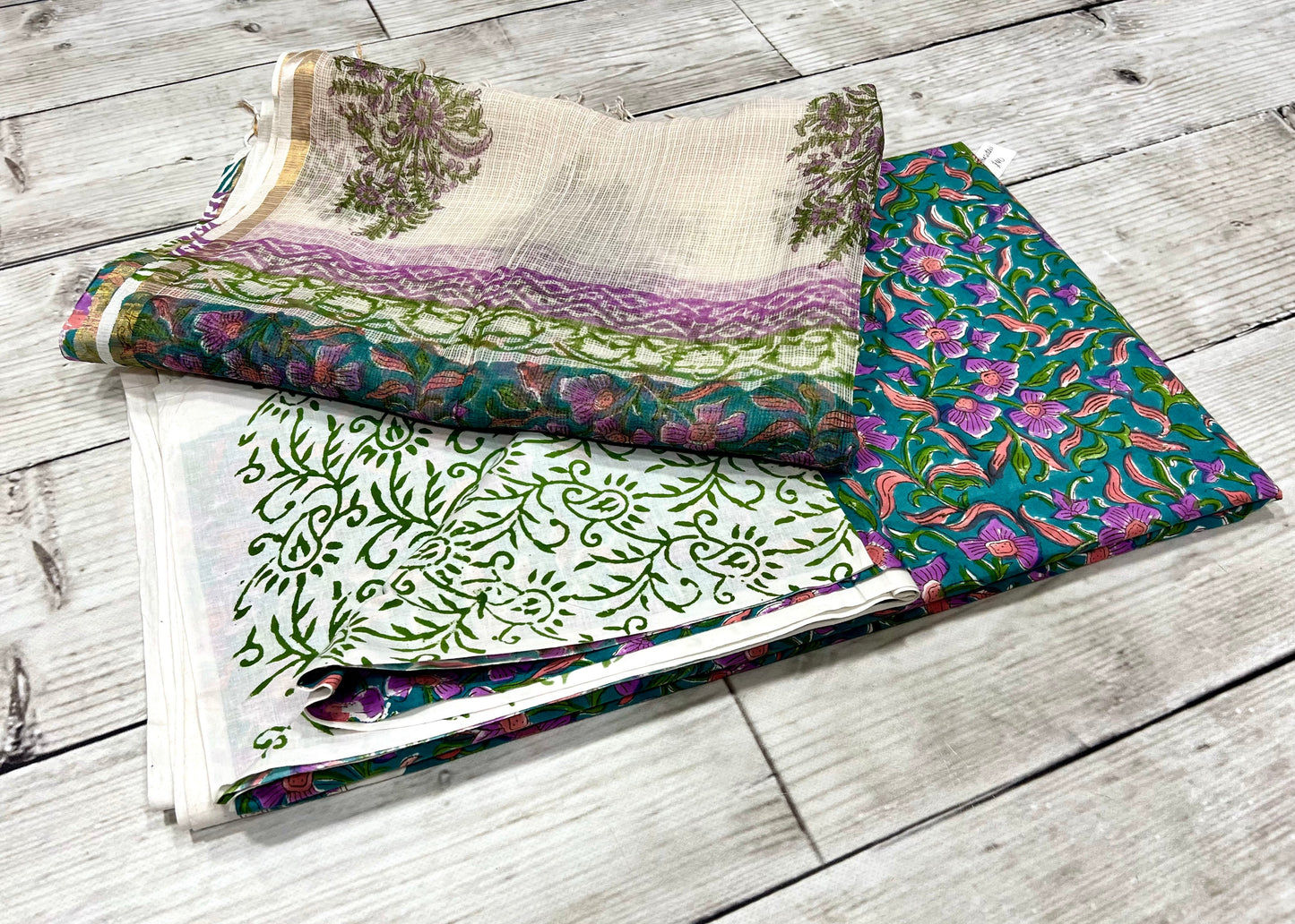 Cotton Block Print Unstitched Suit