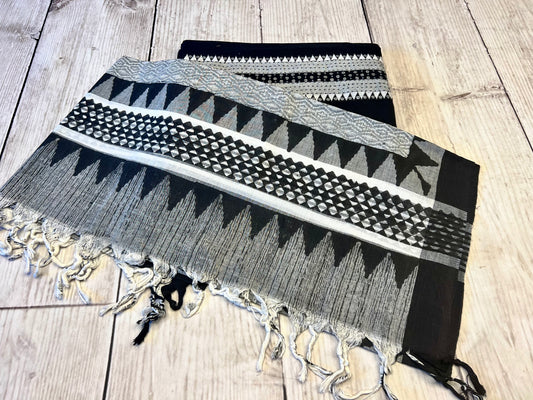 Cotton Grey/ Black Embroidery Unstitched Suit