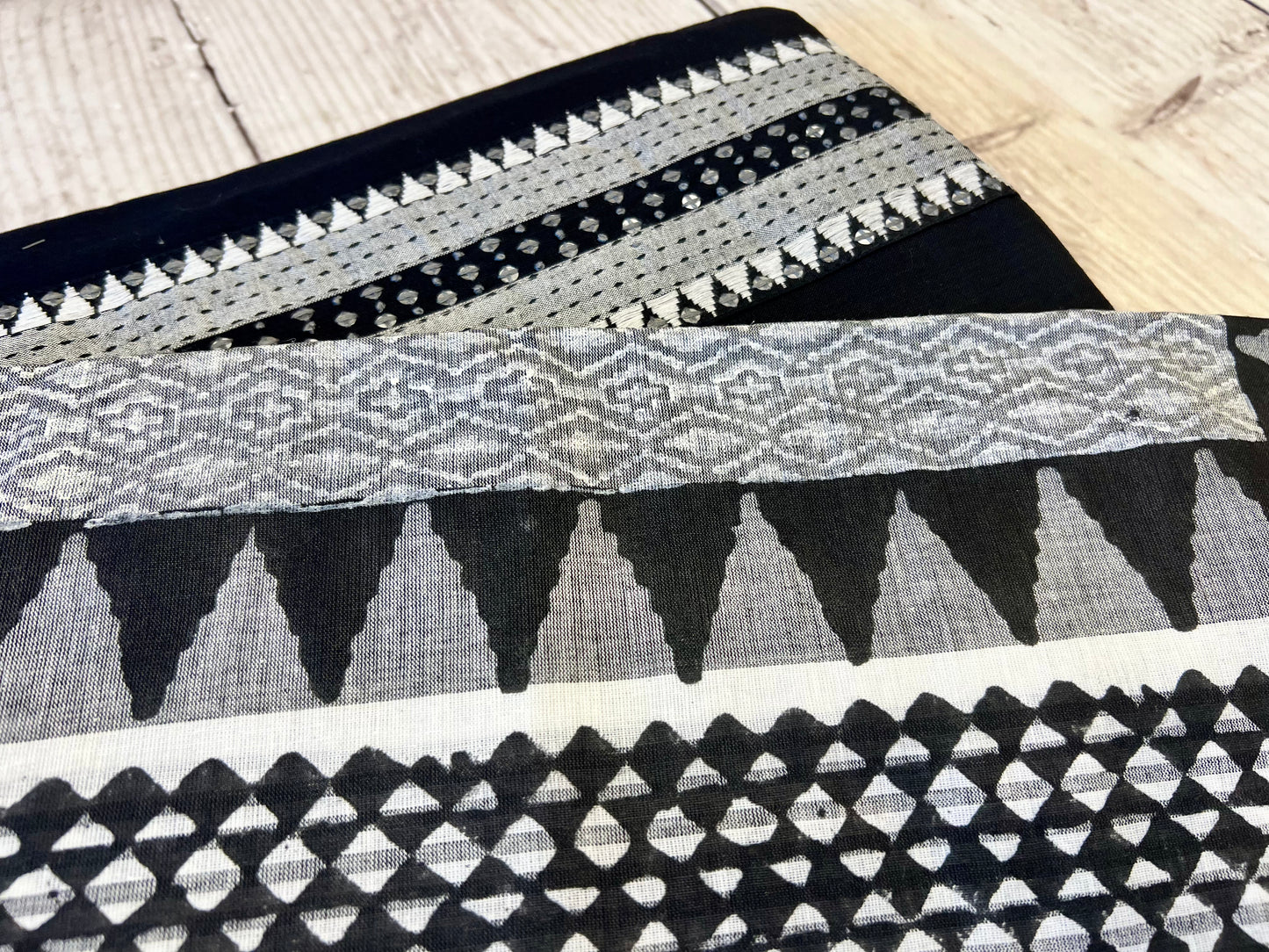 Cotton Grey/ Black Embroidery Unstitched Suit