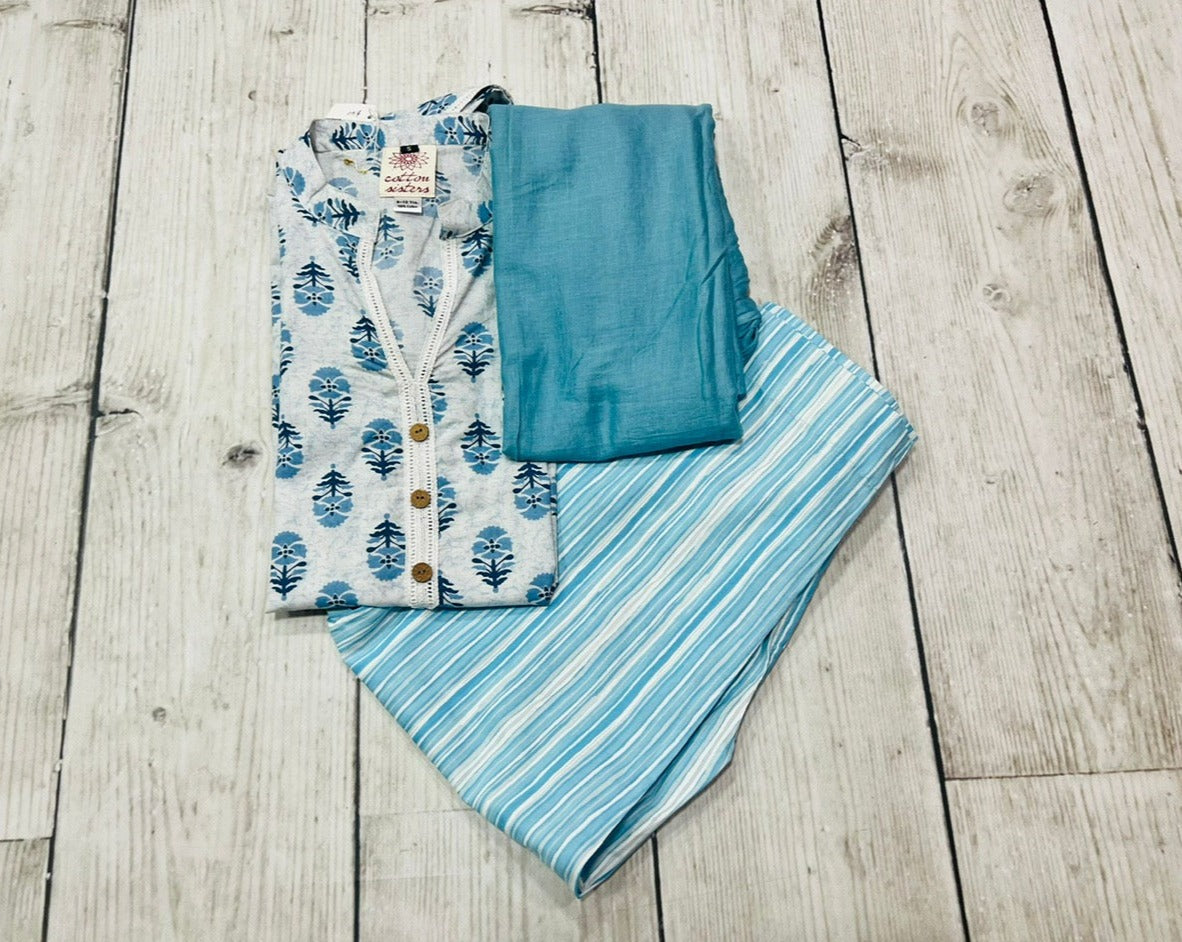 Older Girl's Cotton Block Print Suits