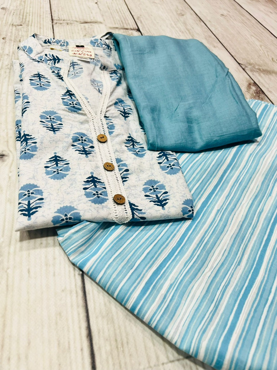 Older Girl's Cotton Block Print Suits