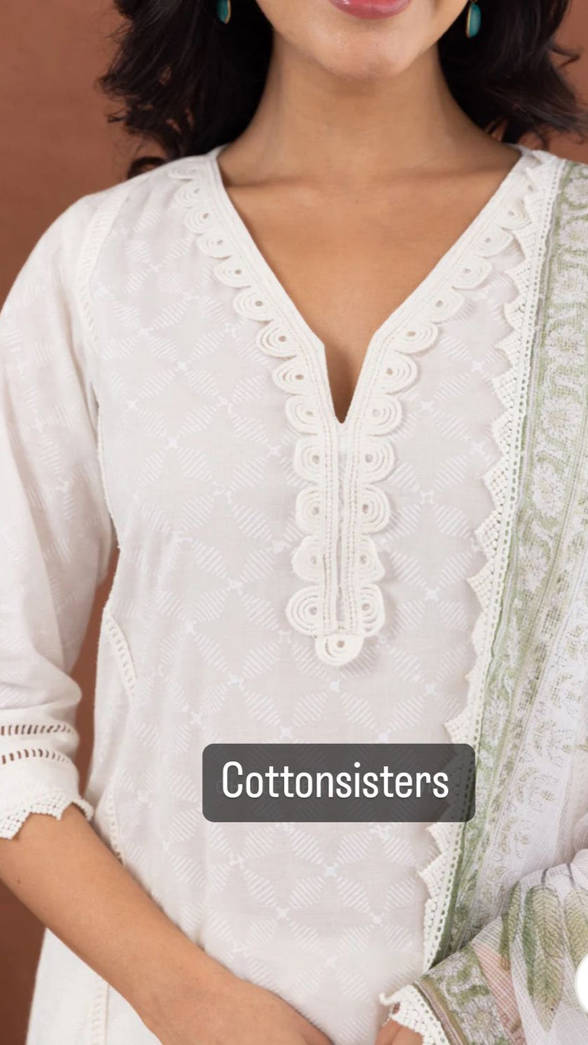 Cotton White Suit