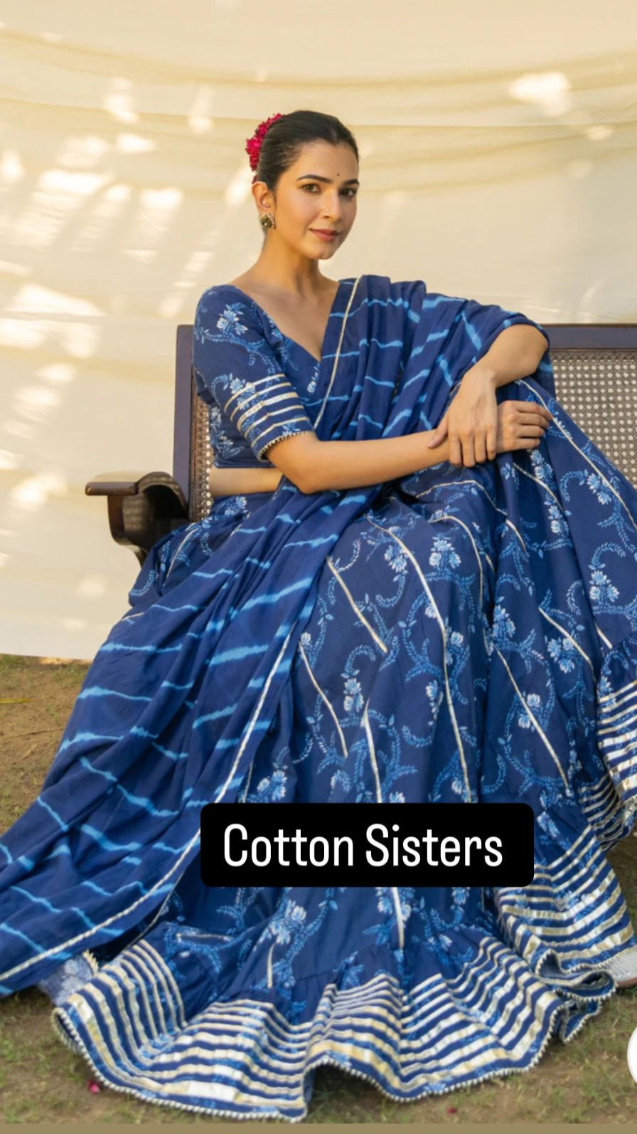 Cotton Jaal Print Lehenga Choli Set