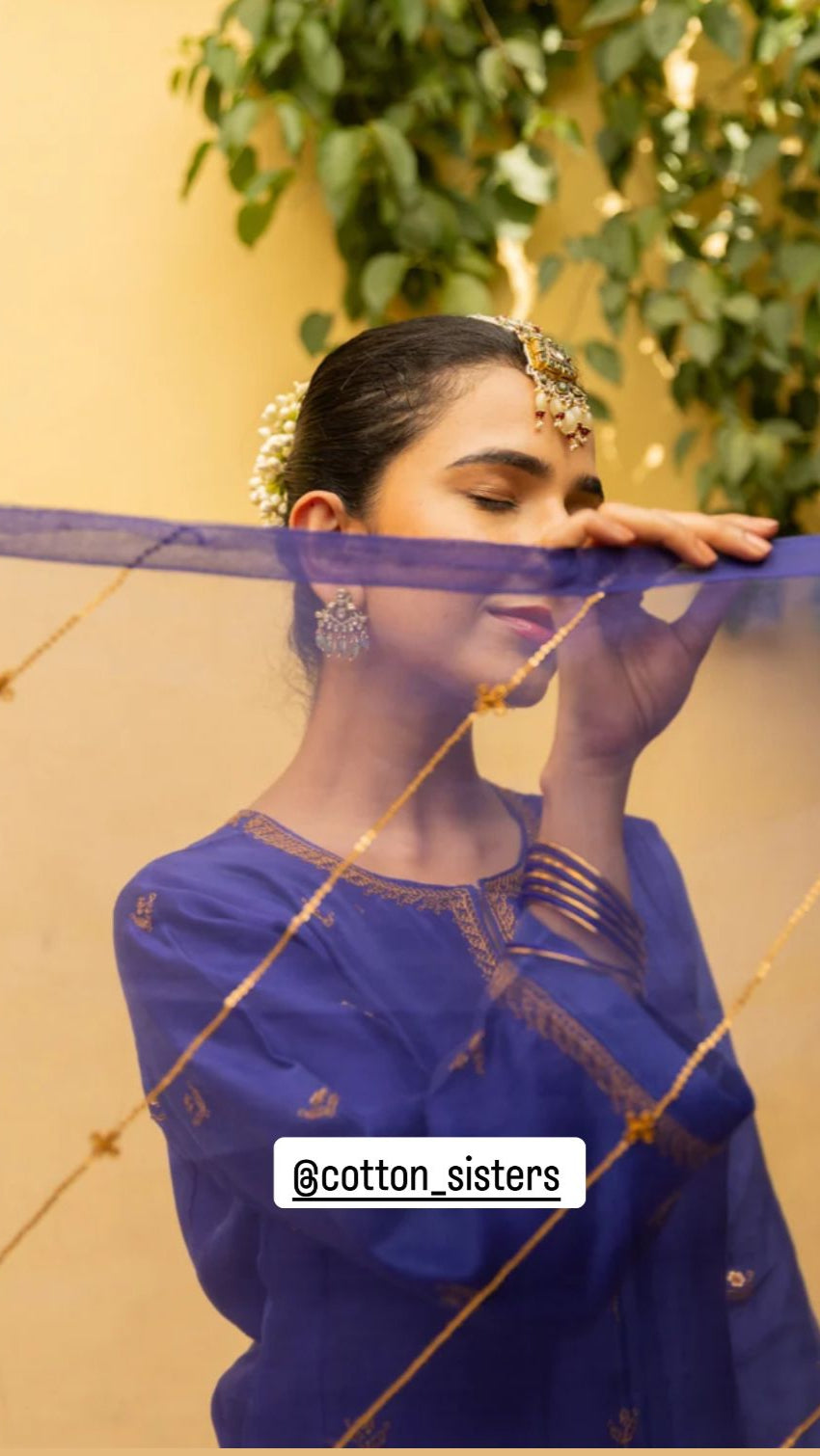 Chanderi Silk Blue Hand Embroidery Kurta Set