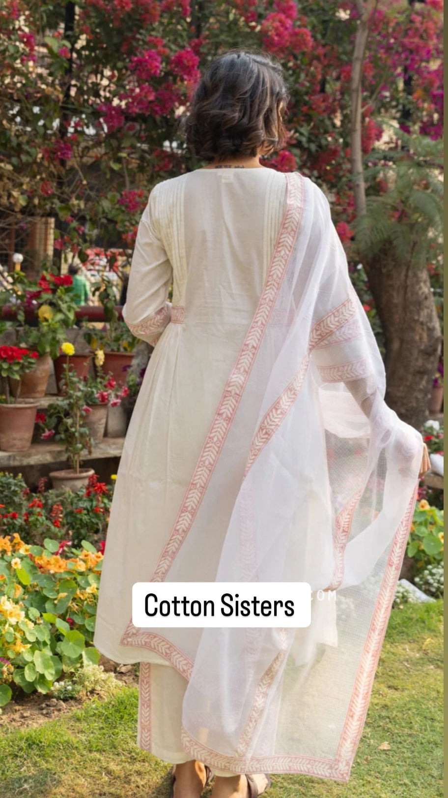 Cotton White/Pink Suit