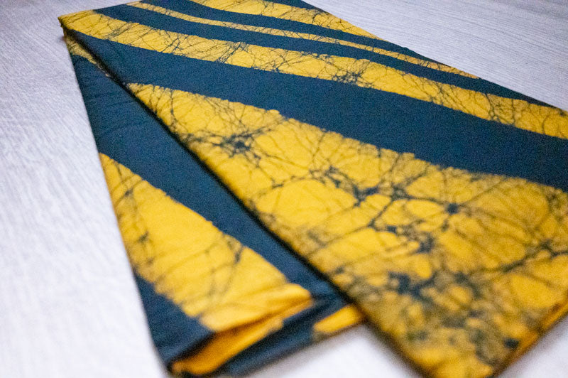 Yellow & Black Cotton Saree