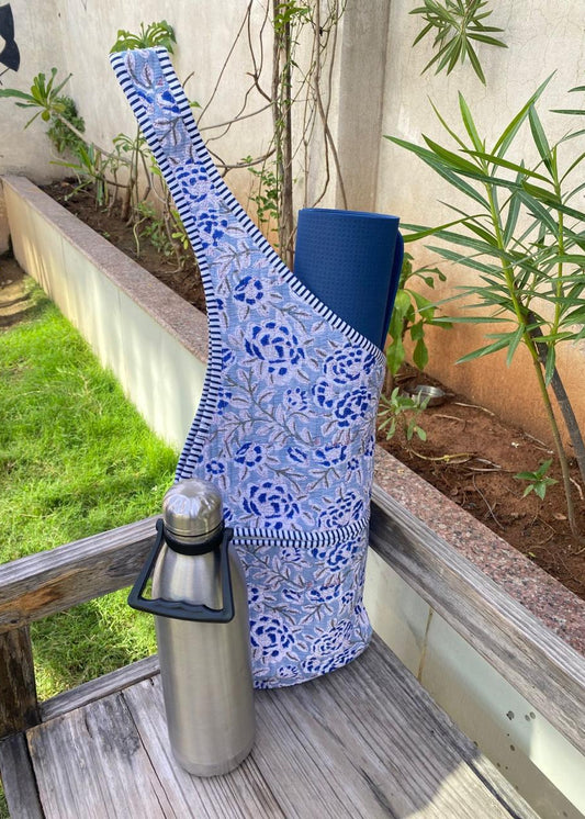 Coming Soon:  Cotton Blue/White Block Print Yoga Bag