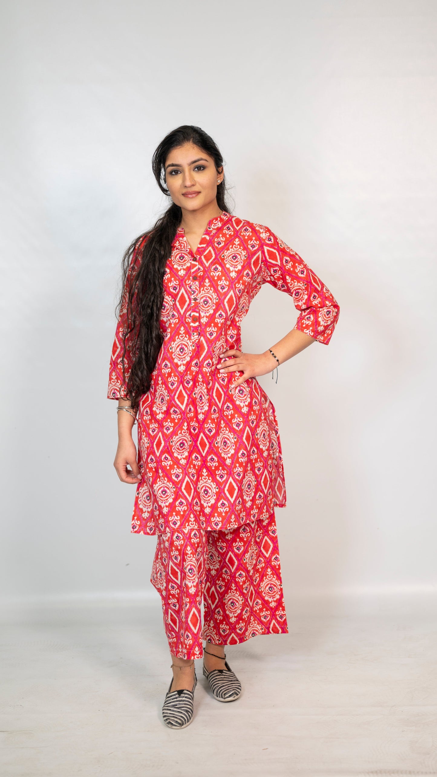 Cotton Red Co-Ord Set