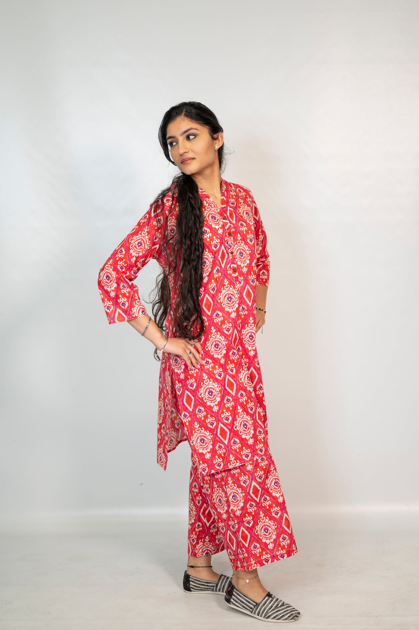Cotton Red Co-Ord Set