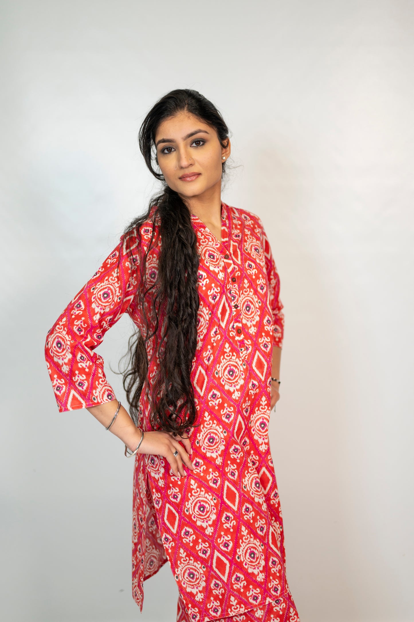 Cotton Red Co-Ord Set