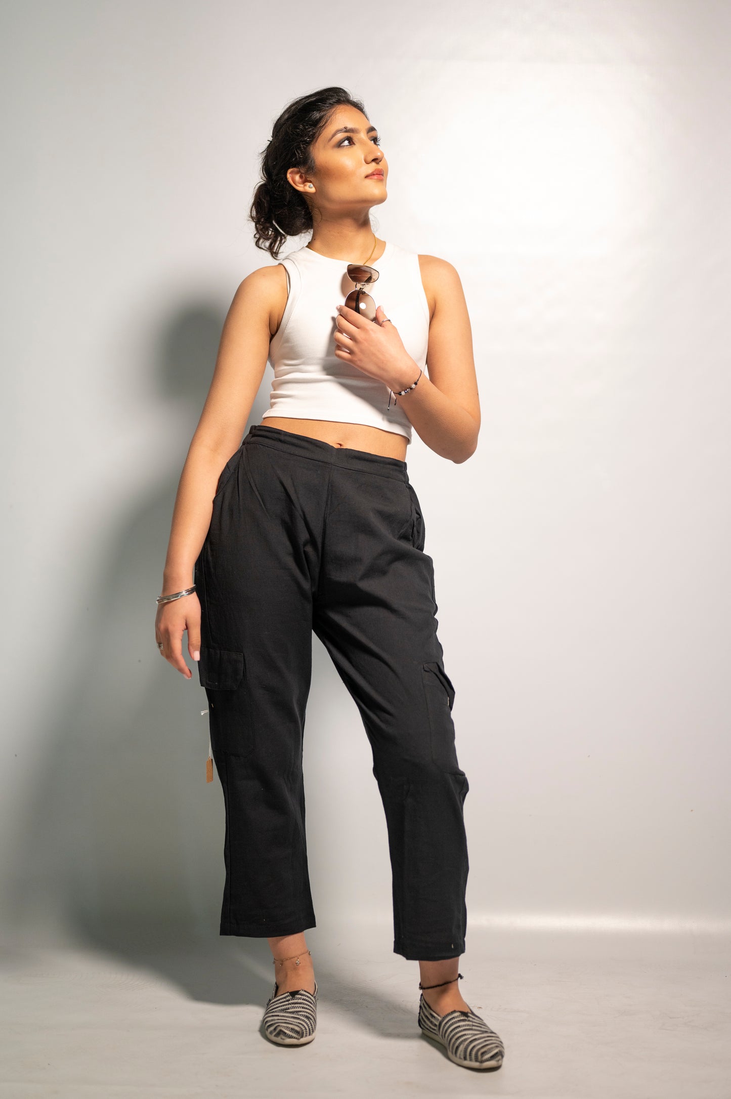 Cotton Black Cargo Pants