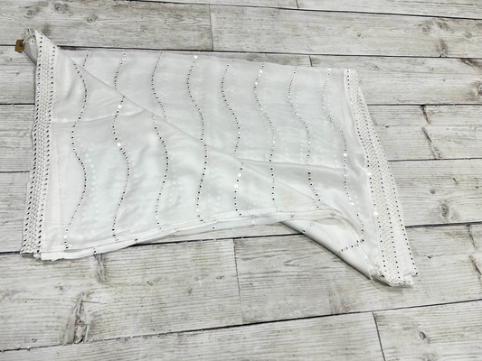 White Mirror Work Dupatta