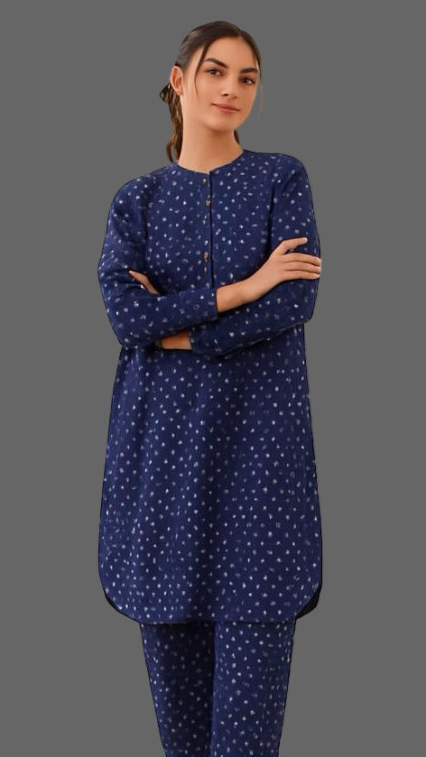 Soft Cotton Blue Block Print Co-Ord Set