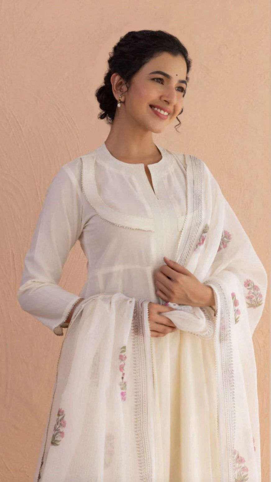 Cotton Ivory Anarkali Suit
